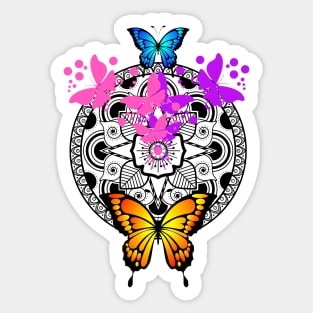 Colorful Butterflies Pattern Sticker